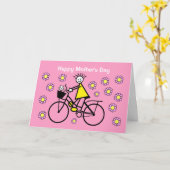 Fahrrad und Katze Hübsche Muttertagskarte Karte (Gelbe Blume)
