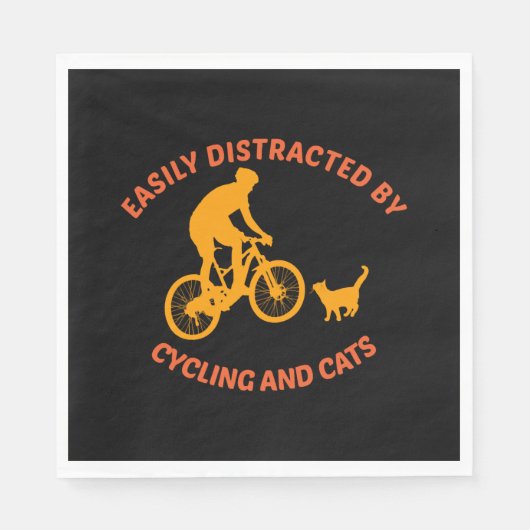 Fahrrad und Katze Serviette (Vorderseite)