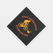 Fahrrad und Katze Serviette (Ecke)