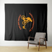 Fahrrad und Katze Wandteppich (Beispiel (Horizontal))