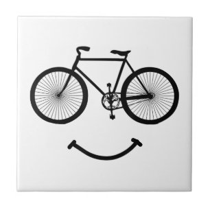 Fahrrad und Lächeln T-Shirt Fahrrad T-Shirt Blac Fliese