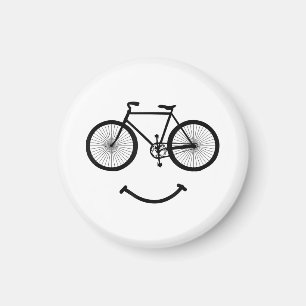 Fahrrad und Lächeln T-Shirt Fahrradfahren T-Shirt  Magnet