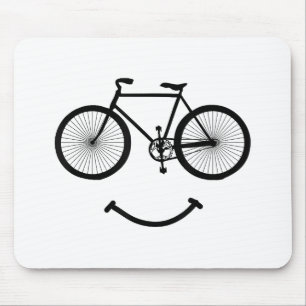 Fahrrad und Lächeln T - Shirt Radfahren Tee Shirt  Mousepad