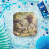 Fahrrad unter Blume Zollpapiere Teller (Party)