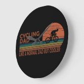 Fahrrad Vater wie ein normaler Vater, aber cooler Große Wanduhr (Winkel)