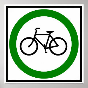 Fahrrad-Verkehrs-Landstraßen-Zeichen Poster