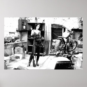 Fahrrad verschüttet mit Gewehr und Jack Poster