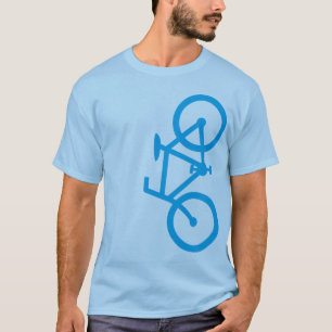 Fahrrad, vertikale Silhouette, blauer Entwurf T-Shirt