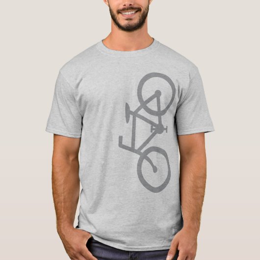 Fahrrad, vertikale Silhouette, grauer Entwurf T-Shirt (Vorderseite)