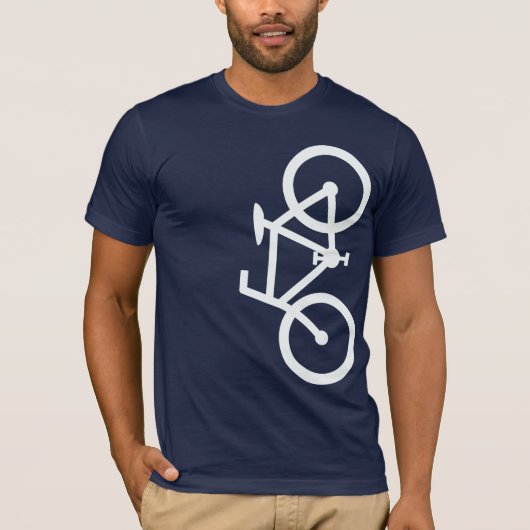 Fahrrad, vertikale Silhouette, weißer Entwurf T-Shirt (Vorderseite)