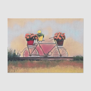 Fahrrad Vintage Herbst Kunst Aquarell Floral Seidenpapier