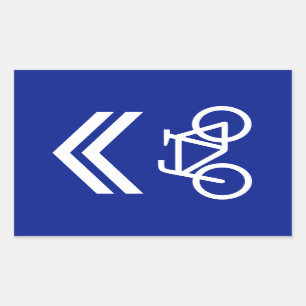 Fahrrad-Weg Rechteckiger Aufkleber