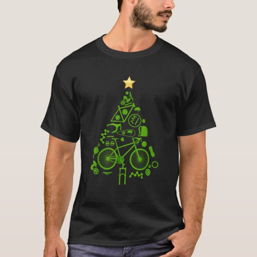 Fahrrad Weihnachtsbaum für Radfahrer Road Bikes Tr T-Shirt (Vorderseite)