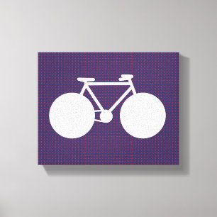 Fahrrad, weiß / rot, kleine Punkte Leinwanddruck