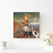 Fahrrad-Werbung, 1925 Quadratische Wanduhr (Zuhause)