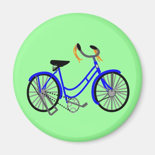 Fahrrad Zeichnend, Stil der 50er Jahre Magnet (Vorne)