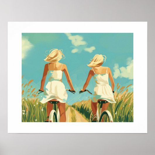 Fahrrad zum Strand Poster (Vorne)