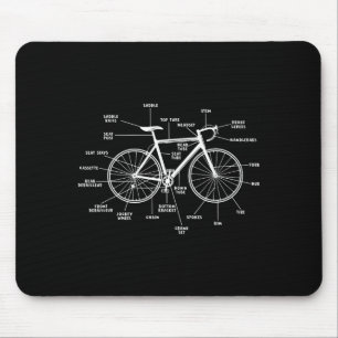 Fahrradanatomie- lustige Fahrradteile Radfahren Mousepad