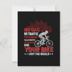 Fahrradart kein Gas kein Verkehr Mitteilungskarte