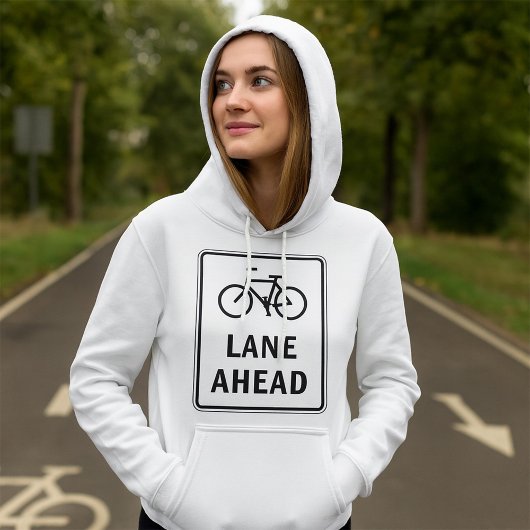 Fahrradbahn vor dem Schild Straßenverkehrssicherhe Hoodie
