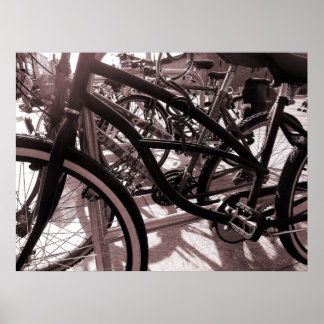 Fahrradbahn - Warmes Ton B&W Poster