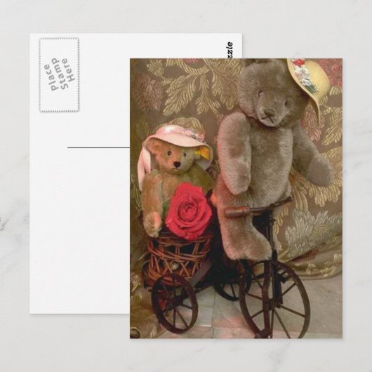 Fahrradbär Postkarte (Vorne/Hinten)