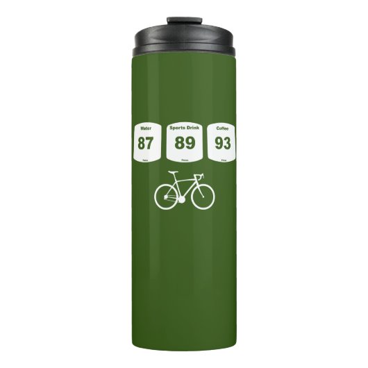 Fahrradbrennstoff: Wasser, Sportgetränk, Kaffee Thermosbecher (Vorderseite)