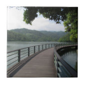 Fahrradbrücke über Wasser Fliese (Vorderseite)