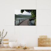 Fahrradbrücke über Wasser Poster (Küche)