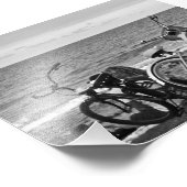 Fahrräder am Meer Fotodruck (Ecke)