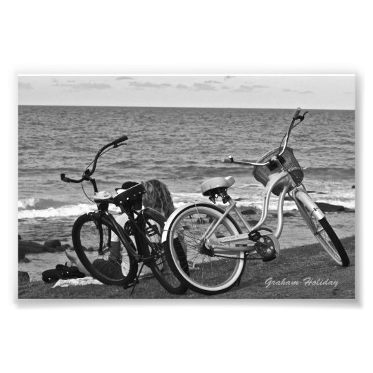 Fahrräder am Meer Fotodruck (Vorne)