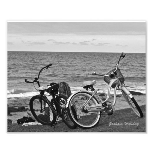 Fahrräder am Meer Fotodruck (Vorne)