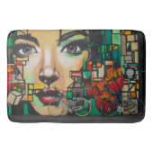 Fahrräder an der Graffiti-Wand Badematte (Vorderseite)