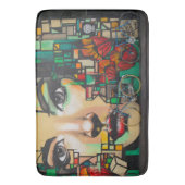 Fahrräder an der Graffiti-Wand Badematte (Vorderseite Vertikal)