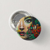 Fahrräder an der Graffiti-Wand Button (Vorne & Hinten)