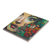 Fahrräder an der Graffiti-Wand Fliese (Seite)