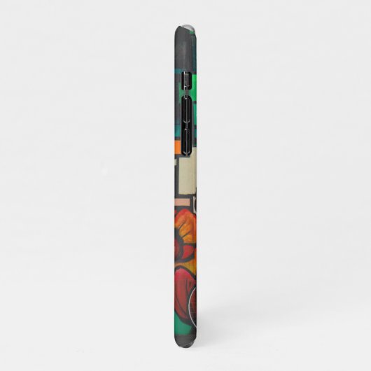 Fahrräder an der Graffiti-Wand iPhone Hülle (Linke Seite)