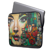 Fahrräder an der Graffiti-Wand Laptopschutzhülle (Vorderseite Links)