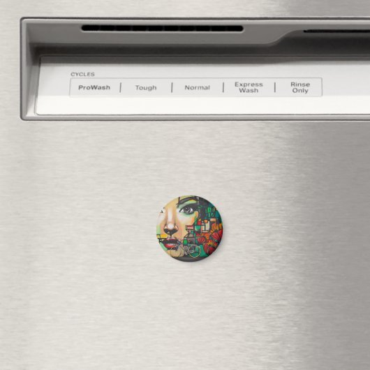 Fahrräder an der Graffiti-Wand Magnet (In Situ (Geschirrspüler))