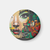 Fahrräder an der Graffiti-Wand Magnet (Vorne)