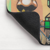 Fahrräder an der Graffiti-Wand Mousepad (Ecke)