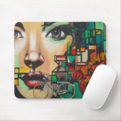 Fahrräder an der Graffiti-Wand Mousepad (Mit Mouse)