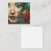 Fahrräder an der Graffiti-Wand Quadratische Visitenkarte (Vorne/Hinten)