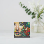 Fahrräder an der Graffiti-Wand Quadratische Visitenkarte (Stehend Vorderseite)