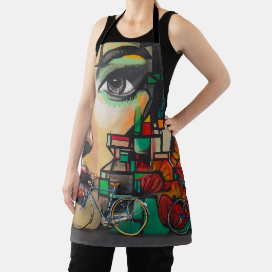 Fahrräder an der Graffiti-Wand Schürze (InSitu)