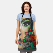 Fahrräder an der Graffiti-Wand Schürze (Getragen)