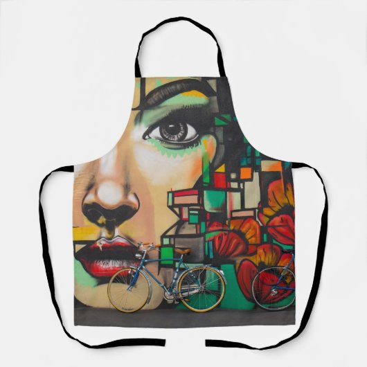 Fahrräder an der Graffiti-Wand Schürze (Vorderseite)