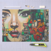 Fahrräder an der Graffiti-Wand Seidenpapier (Handwerk)