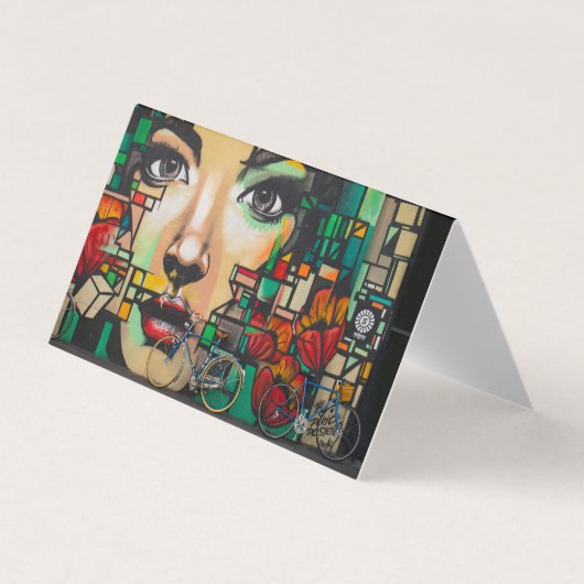 Fahrräder an der Graffiti-Wand Visitenkarten (Vorderseite)