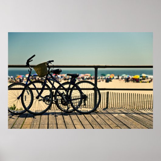 Fahrräder auf dem Boardwalk Poster (Vorne)